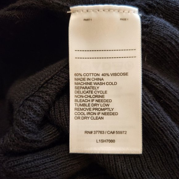 Laundry Shelli Segal Black Turtleneck LS Ruffle Cuffs/Waist Sweater Large - Picture 9 of 13